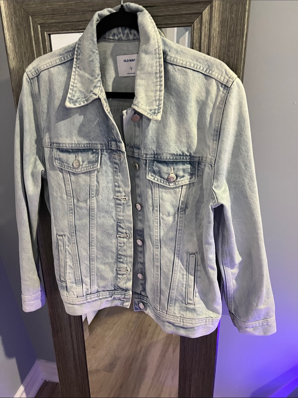 Old Navy Pale Blue Denim Jacket with Button Front